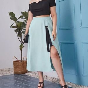 👗 Blue Midi Skirt Adjustable Strap 👗
